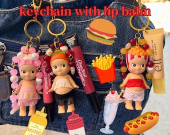 sonny angel snack series keychain with lipbalm