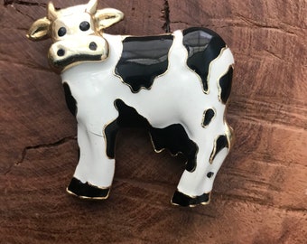 Vintage Cow Brooch