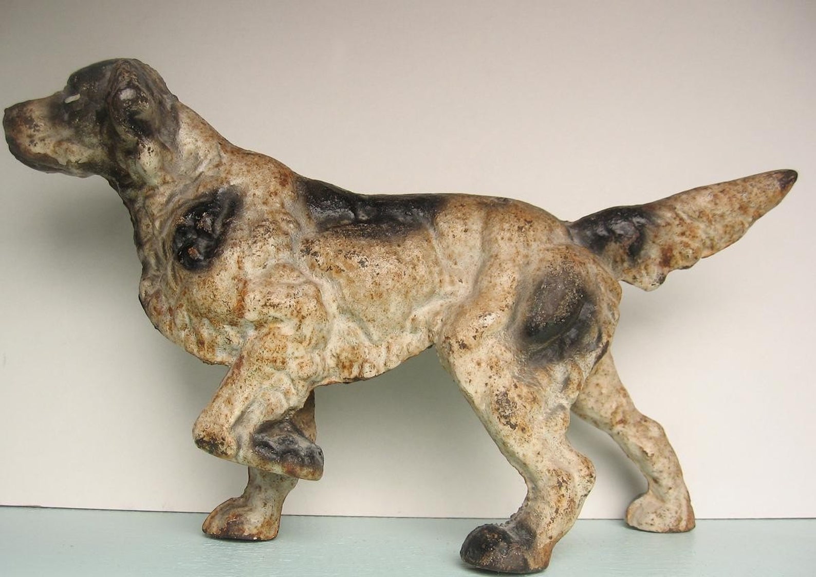 Antique Vintage Hubley Cast Iron Setter Dog Doorstop Etsy