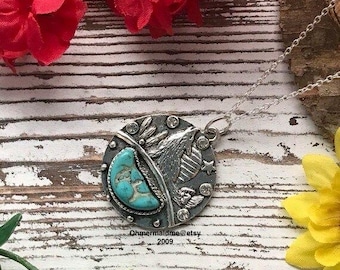 Southwestern Turquoise Wolf Necklace