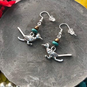 Roadrunner Earrings, Southwestern Earrings