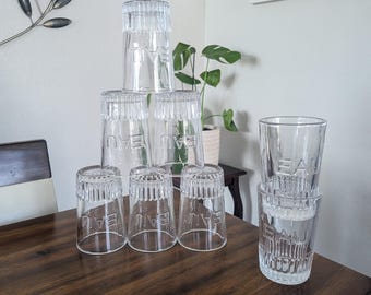 Anthropologie Besos EAU Glasses | Vintage-Style Bistro Tumblers | Set of 8