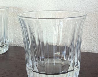 Clear Thick Glass Flared Cocktail Tumbler | Paneled Glasses (set of 7 - read description)