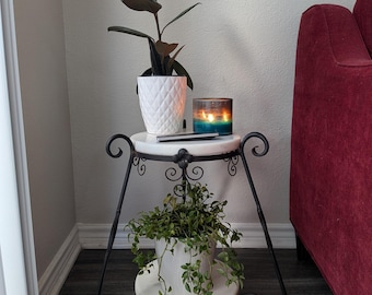 Mexican Wrought Iron Spanish Revival End Table / Plant Stand | 19" x 19" | Vintage