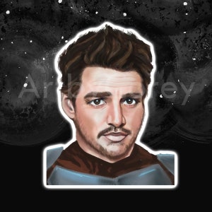 MANDO // Mandalorian // Din Djarin STICKER // Star Wars // Fan Art // Pedro Pascal