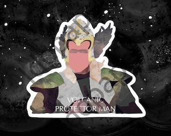 Volcano Man Sticker: Fire Saga Eurovision, Waterproof Decal