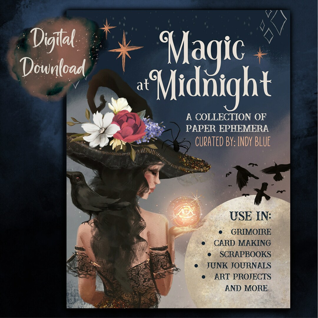 Witch Ephemera: Magic at Midnight Printable Paper Pack (digital ...