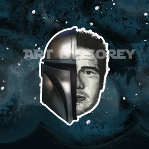 MANDO // Mandalorian Helmet // Din Djarin STICKER //  Star Wars //Fan Art // decal