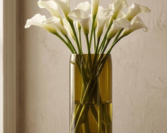 Upcycled Brown Bottle Vase, Minimalist Flower Jar, Housewarming Gift, Eco Home Decor, Sustainable Gift
