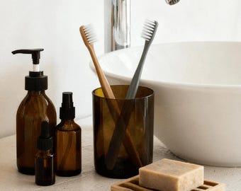 Glass Toothbrush Holder | Housewarming Bathroom Decor