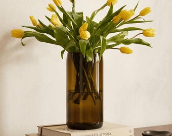 Brown Glass Vase, Eco Home Decor, Mother’s Day Gift