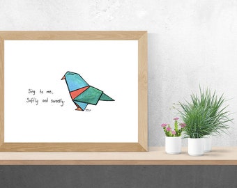Dessin Doiseau En Origami Etsy