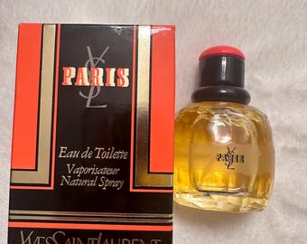 Yves Saint Laurent París Eau de Toilette Edt 50ml 1,6 Fl. Onz. Perfume en spray para mujer Rare Vintage 1983