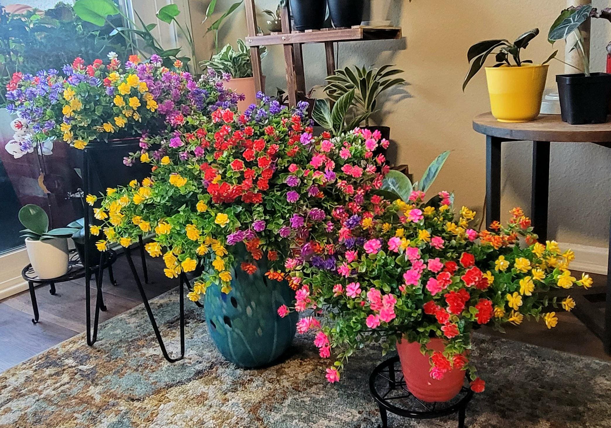 Fiori viola artificiali da appendere, per giardini, recinzioni, decorazioni per feste di matrimonio (rosso rosa) | Leroy Merlin