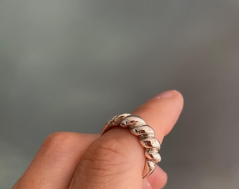 The Buccatini Ring - a solid sterling silver twisted band reminiscent of our favorite pasta shape.