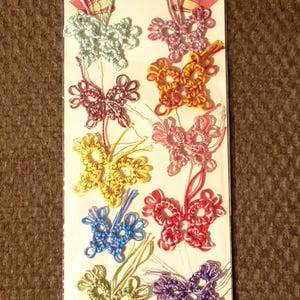 Handmade by Granny Tatted Butterflies for Decorate Clothing, Embellish Cards, Accessorizing, use to create bracelet or bookmark or earrings