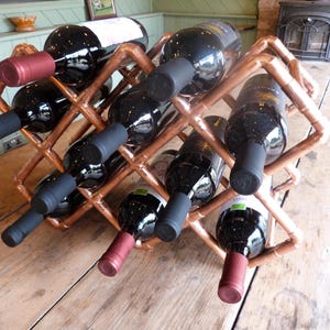 Copper Wine Bottle Storage Rack