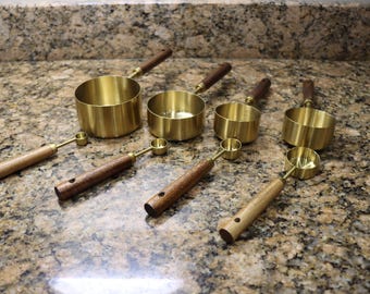 Brass Measuring Cups and Spoons