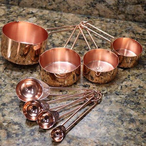 Copper Measuring Cups and Spoons