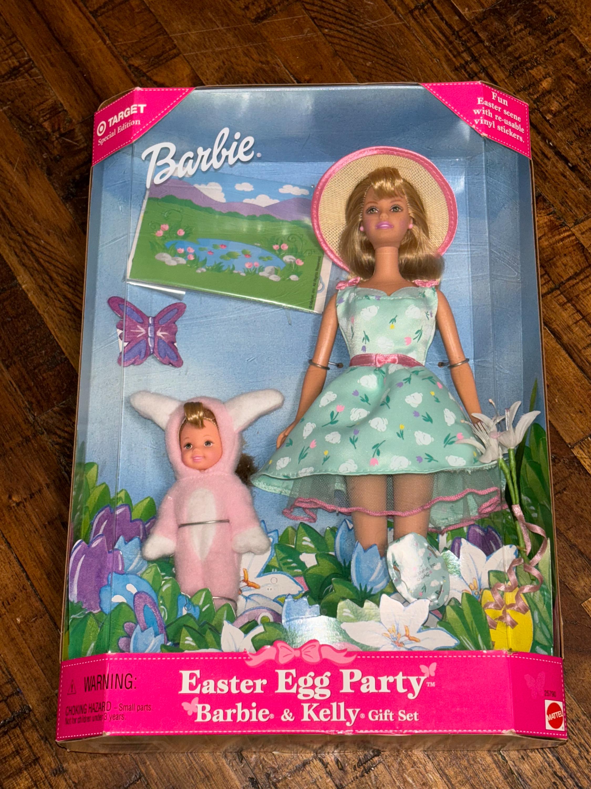 Vintage Mattel 1999 Easter Egg Party Barbie & Kelly Giftset #25790