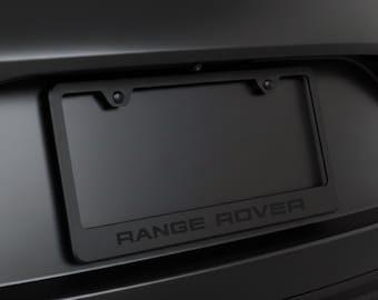 Black on Black Range Rover License Plate Frame with Hardware
