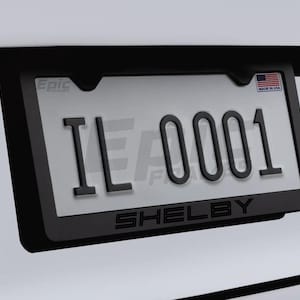 Black on Black Shelby License Plate Frame Racing | Premium Black Metal