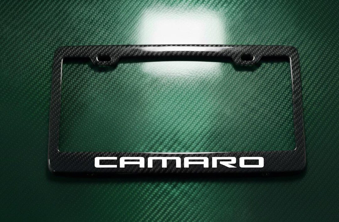 BLVD Real Handmade Carbon Fiber License Plate Frame For Chevy Camaro ZL1 - Black