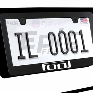 thumbnail image 2 of Rolling Stones License Plate Frame – Black Powder Coated Metal, Made In USA 2 of 2