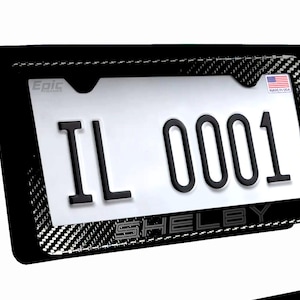 Black on Black Shelby License Plate Frame Racing | Premium Black 100% Carbon Fiber