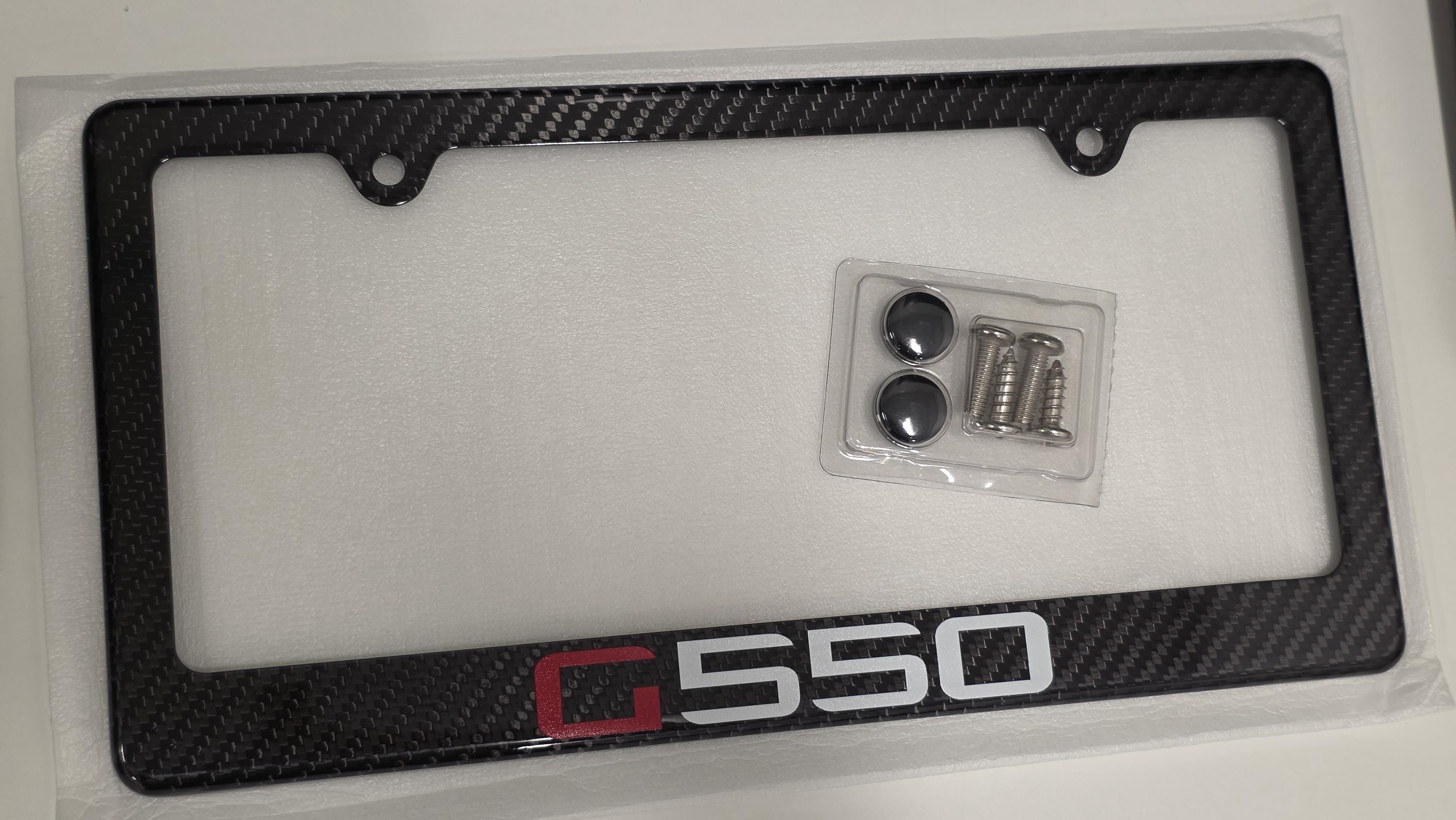 AMG Carbon Fiber License Plate Frame With 3D AMG Emblem