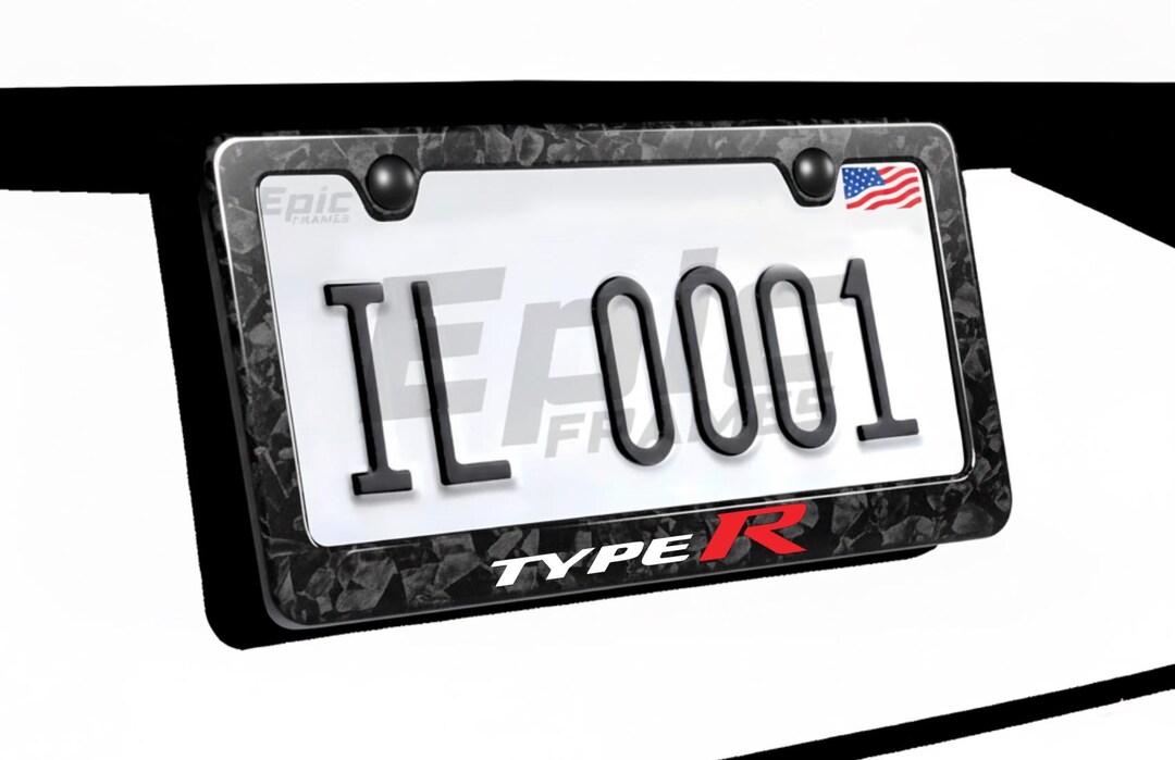 Forged Type R License Plate Frame | Red | Sport Racing | 100% Carbon ...