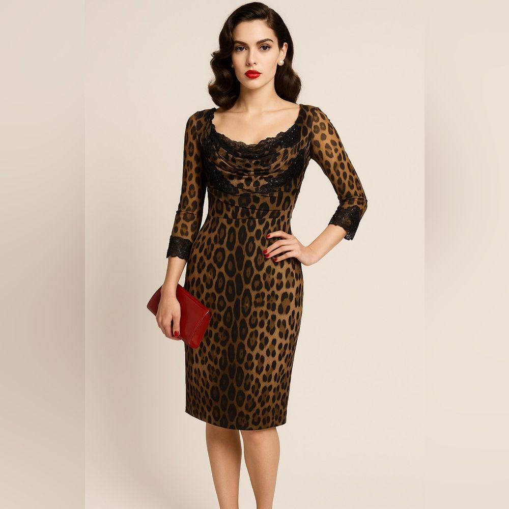 Dolce and Gabbana Leopard Dress - Etsy Dolce and Gabbana Leopard Dress - Etsy