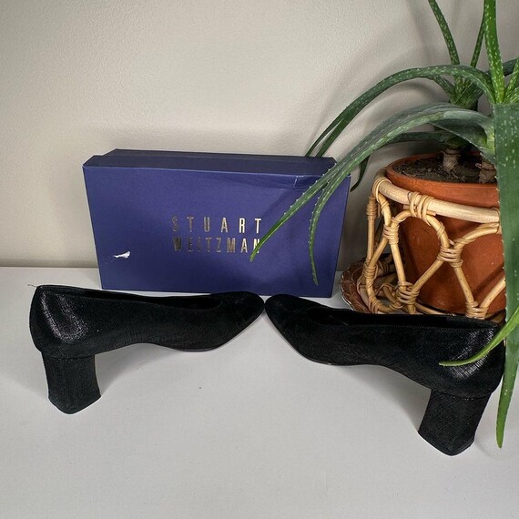 Stuart Weitzman Matrix Black Textured Leather Pum… - image 6