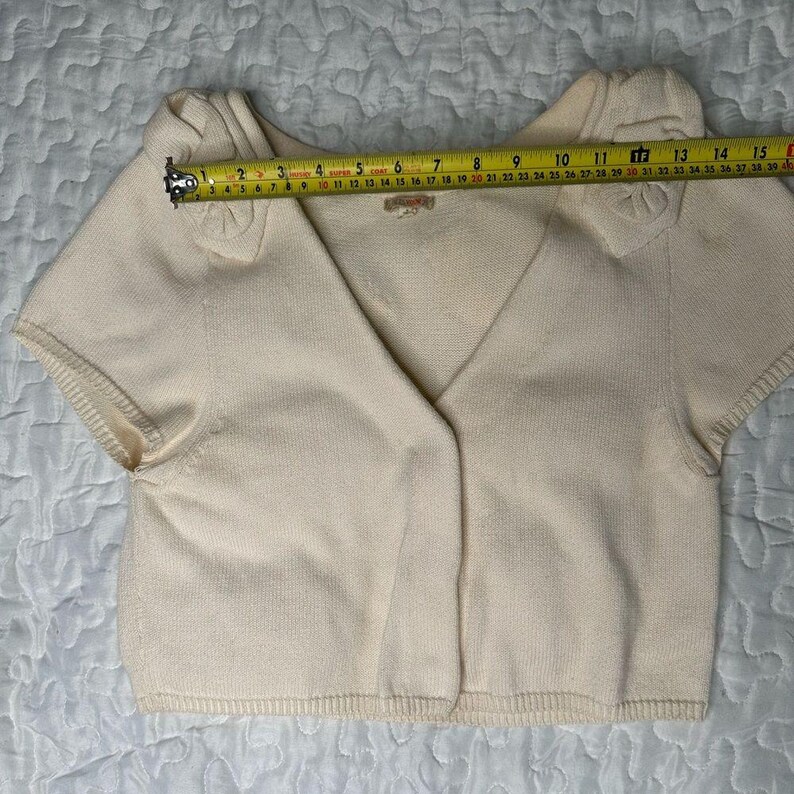 Anthropologie FIETS VOOR Vintage 90s Cropped Knit Cardigan Cottagecore Size M image 9