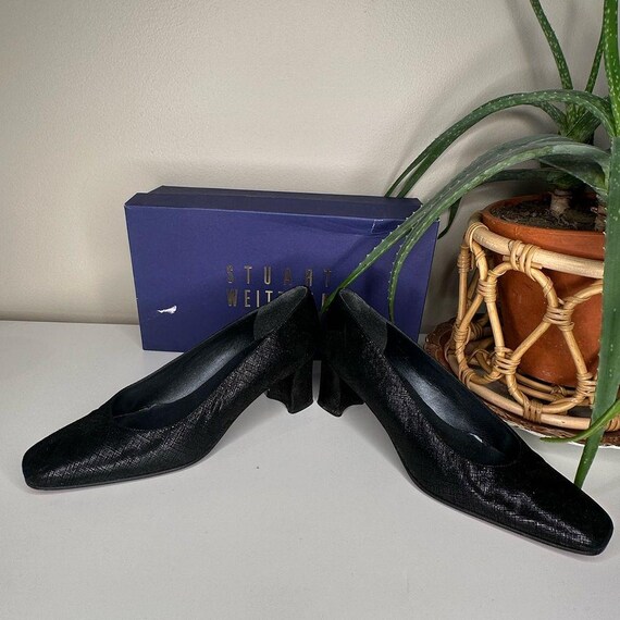 Stuart Weitzman Matrix Black Textured Leather Pum… - image 7