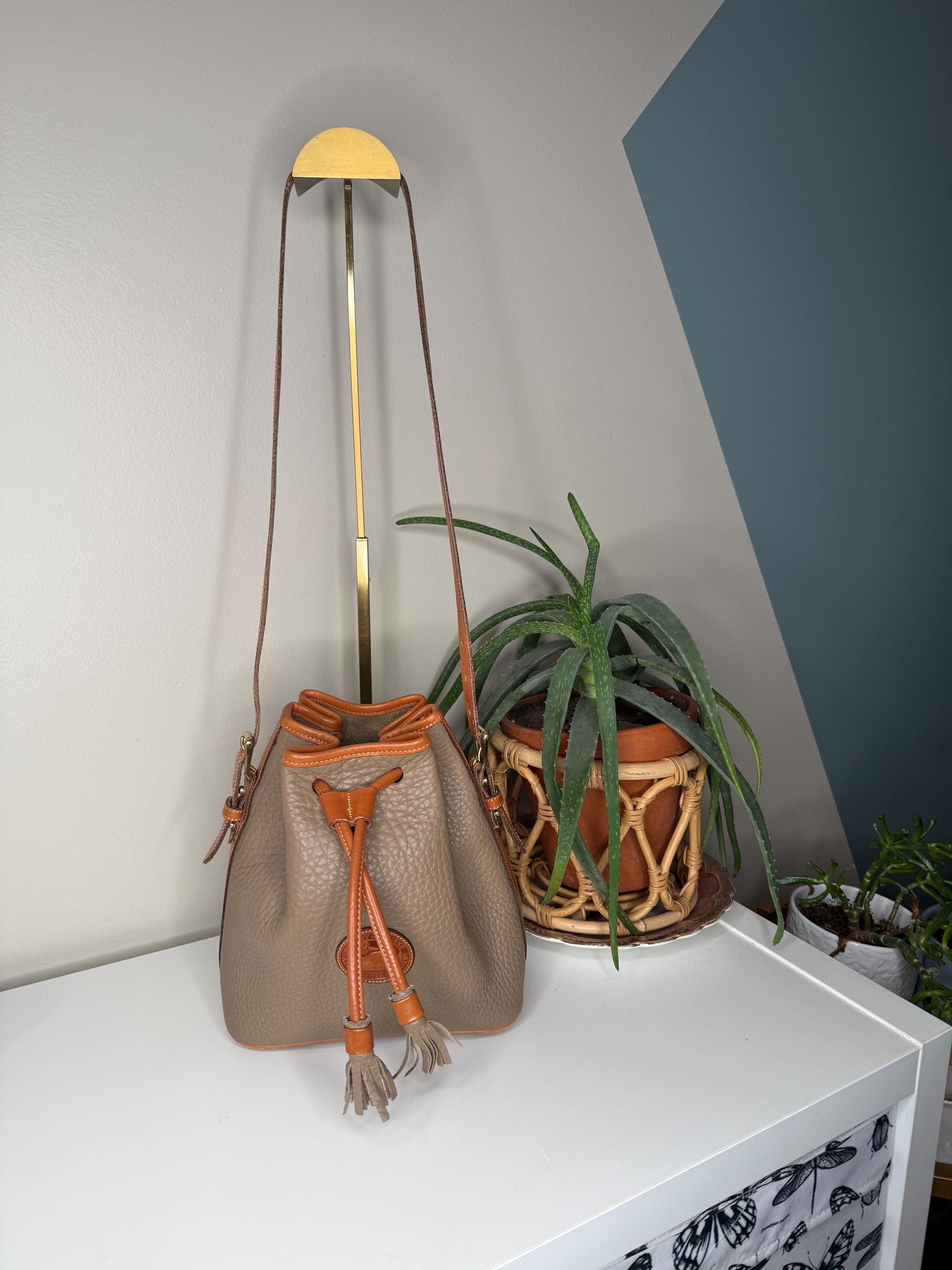 Vintage Dooney & Bourke Saddle Brown Leather Bucket Hobo Bag Dooney and Bourke Bucket Bag - Etsy main image 4
