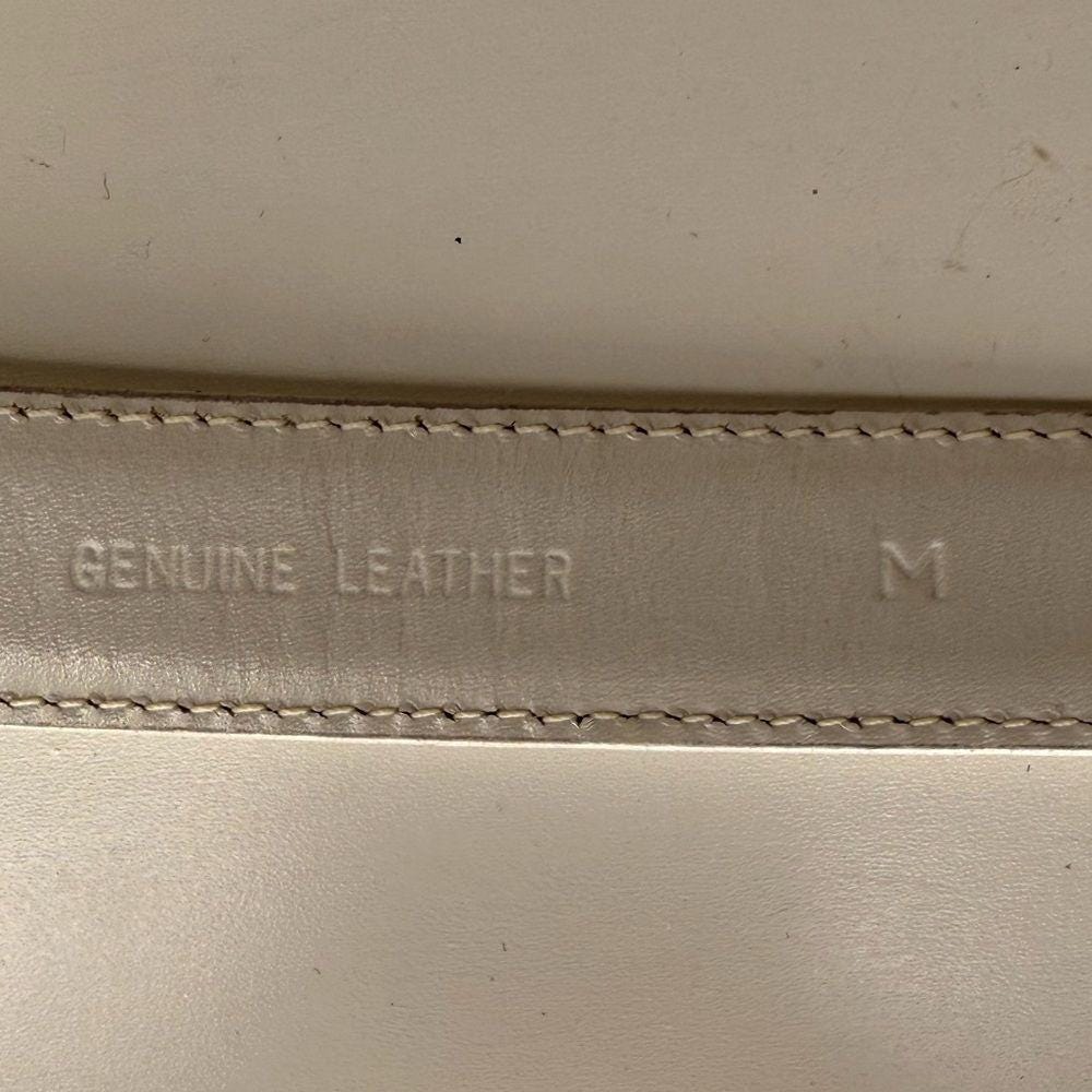 Ilana Goor White Leather Belt Sculptural Gold Buckle Vintage Artisan Designer M Ilana Goor White Leather Belt Sculptural Gold Buckle Vintage  main image 4