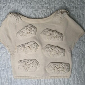 Anthropologie FIETS VOOR Vintage 90s Cropped Knit Cardigan Cottagecore Size M image 6