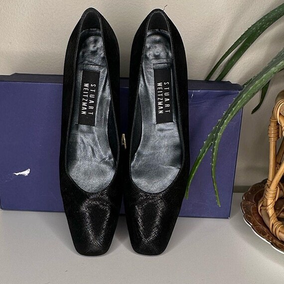 Stuart Weitzman Matrix Black Textured Leather Pum… - image 8