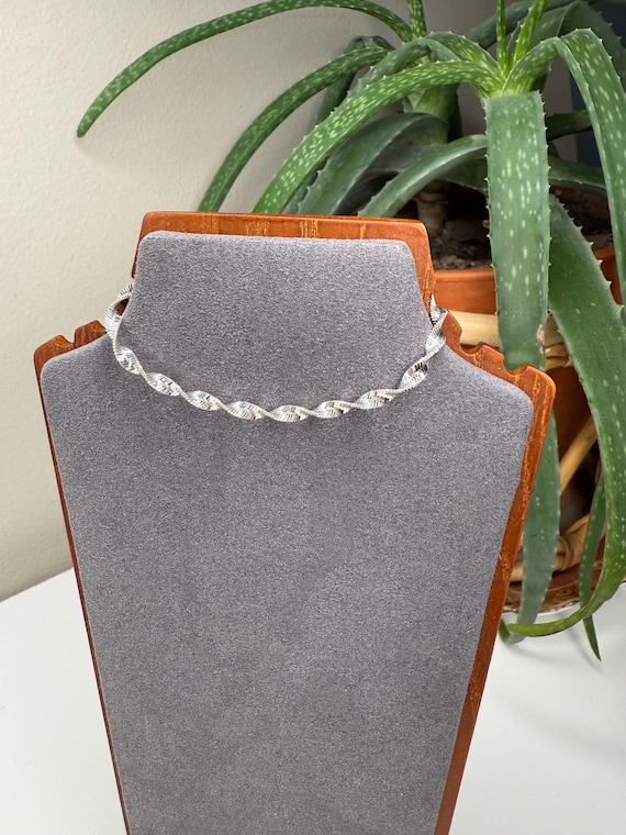 Vintage Italian Sterling Silver Ribbon Twist Bracelet – 6.75 