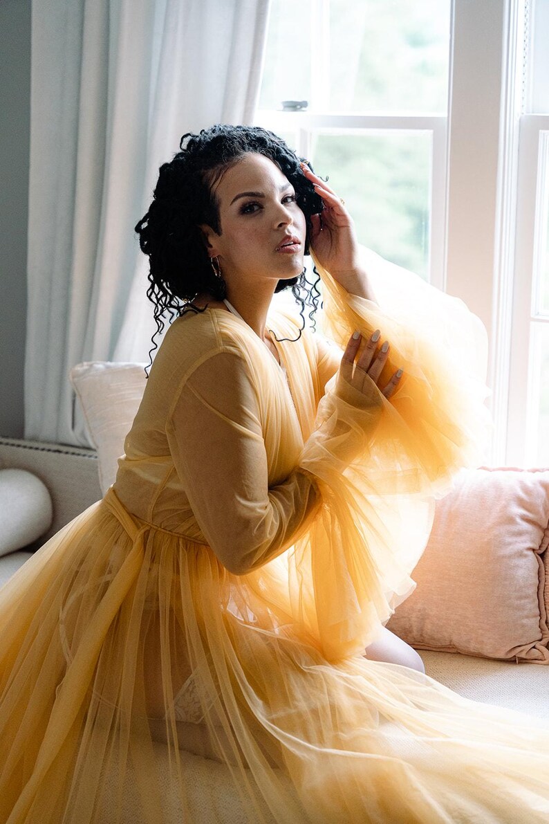 Gold Bridal Tulle Robe: Vintage Inspired 1940s Dressing Gown - Etsy