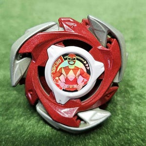 Beyblade x Takara Tomy Dran Brave custom painted. Dynamic Duo ser. RedRanger. (Blade, assist blade, and lock chip). No ratchet or bit inc.
