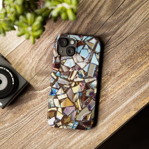 Broken Glass Texture  Phone Case for iPhone 16, 15, 14, 13, 12 Pro, Samsung S24, S23, S22, Glass Mosaic, Glass Design, Textured Phone Case