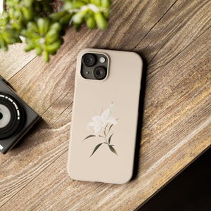 Single Lily Phone Case for iPhone 15, 14, 13, 12, 11, X, XR, Fancy Phone Case, Coquette Phone Case, Lily Flower, Lily Phone Case