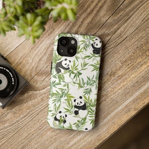 Panda Phone Case for iPhone 16, 15, 14, 13, 12 Pro, 11, Samsung S24, S23, S22, Panda Phone Case, Bamboo, Panda Pattern, Animal Phone Case