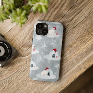 Christmas Phone Case for iPhone 16, 15, 14, 13, 12 Pro, 11, Samsung S24, S23, S22, Polar Bear Phone Case, Christmas Bear, Holiday Phone Case