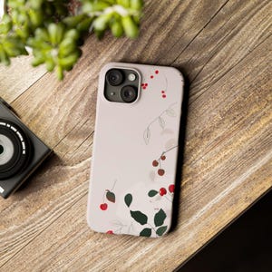 Custodia Cherry per iPhone 15, 14, 13, 12, 11, X, XR, Custodia per telefono Food, Ciliegie sparse, Food Design, Fragole sparse