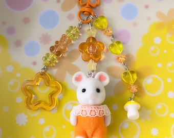 calico critters marshmallow mouse keychain