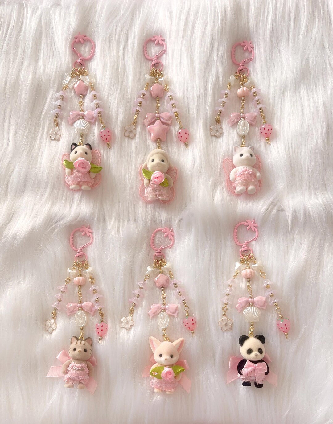 Calico Critters Love Series Keychains - Pink + Gold Edition - Etsy