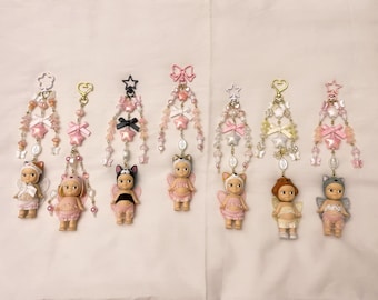 authentic sonny angel animal keychains - gold edition